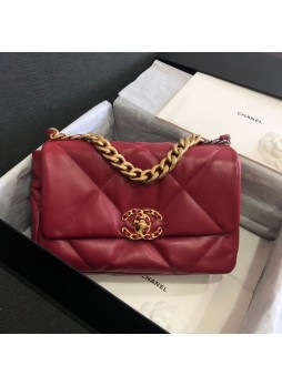 CHANEL 19  FLAP BAG  RED